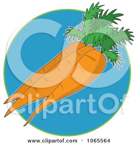 Clipart Carrots On Blue Logo - Royalty Free Vector Illustration by Maria Bell