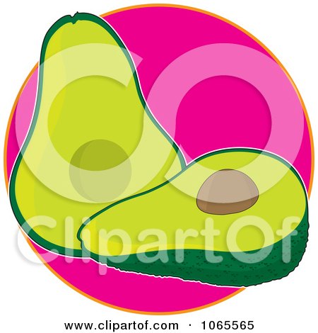 Clipart Avocado On Pinke Logo - Royalty Free Vector Illustration by Maria Bell