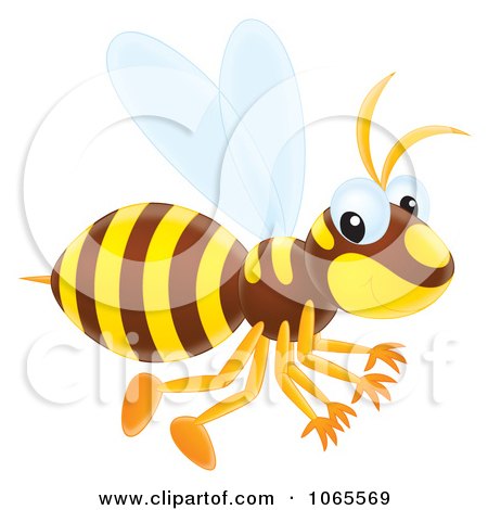 Clipart Wasp Flying - Royalty Free Illustration by Alex Bannykh