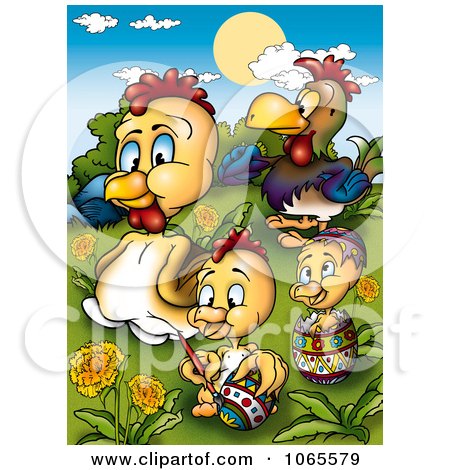 Clipart Easter Chicken Family - Royalty Free Illustration by dero