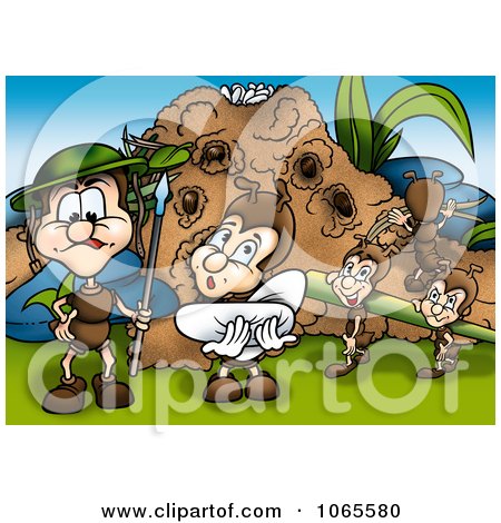Clipart Ants Working By The Colony - Royalty Free Illustration by dero