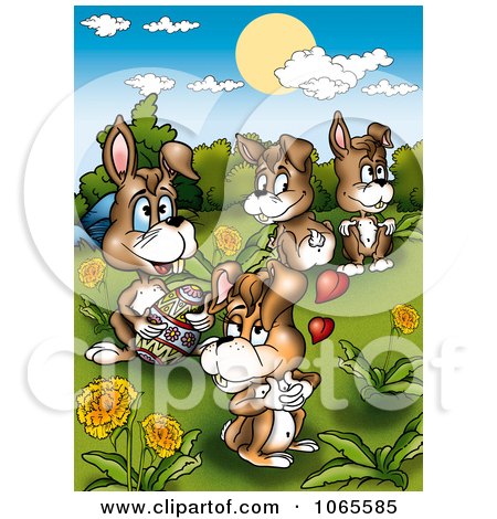 Clipart Easter Rabbit Family - Royalty Free Illustration by dero