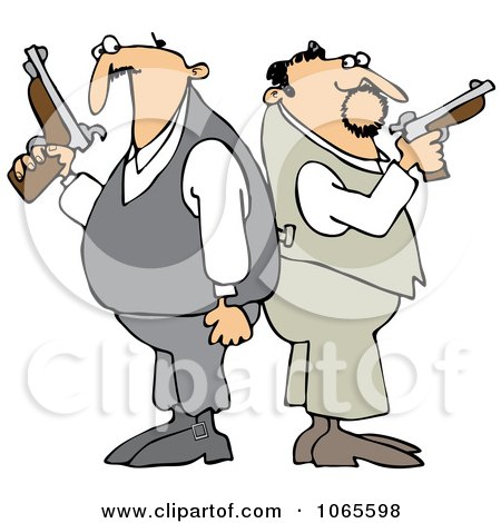 Clipart Men Ready For A Duel - Royalty Free Vector Illustration by djart