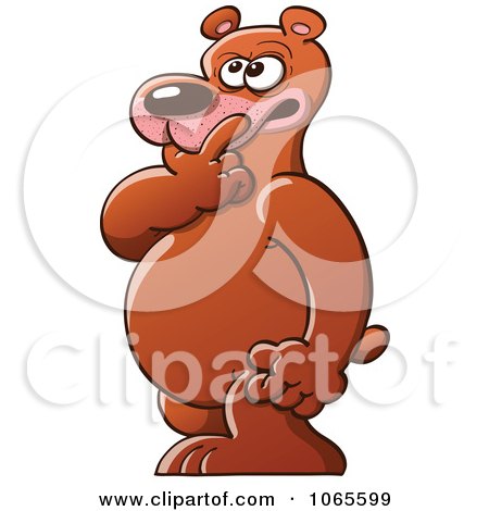 Clipart Bear With A Doubtful Expression - Royalty Free Vector Illustration by Zooco