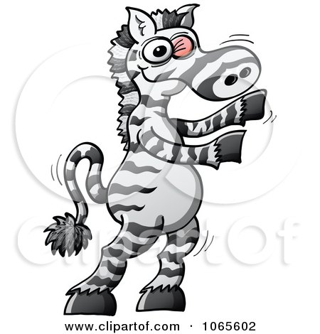 Clipart Wobbly Zebra Swinging A Hoof - Royalty Free Vector Illustration by Zooco