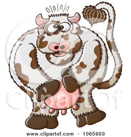 Clipart of a Sick Cartoon Cow with an Ice Pack and Thermometer - Royalty  Free Vector Illustration by Zooco #1283515