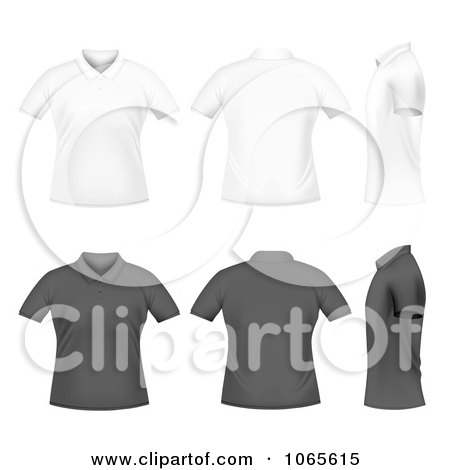 Clipart White And Black Polo Shirts - Royalty Free Vector Illustration by vectorace