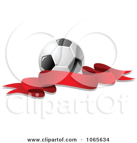 Clipart Soccer Ball And Ribbon 3 - Royalty Free Vector Illustration by Vector Tradition SM