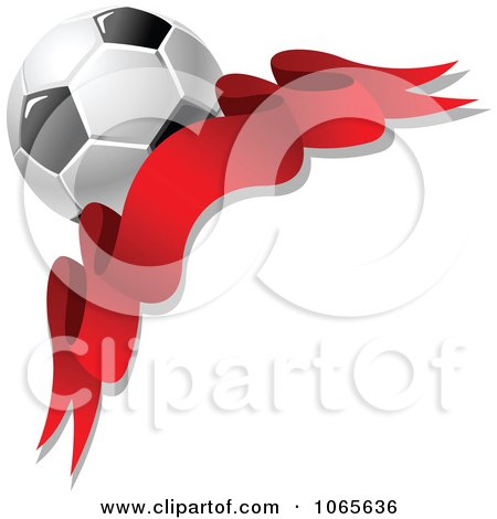 Clipart Soccer Ball And Ribbon 1 - Royalty Free Vector Illustration by Vector Tradition SM