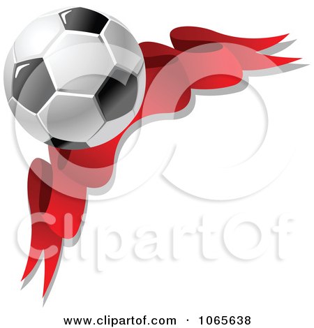 Clipart Soccer Ball And Ribbon 2 - Royalty Free Vector Illustration by Vector Tradition SM
