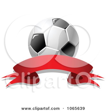 Clipart Soccer Ball And Ribbon 5 - Royalty Free Vector Illustration by Vector Tradition SM
