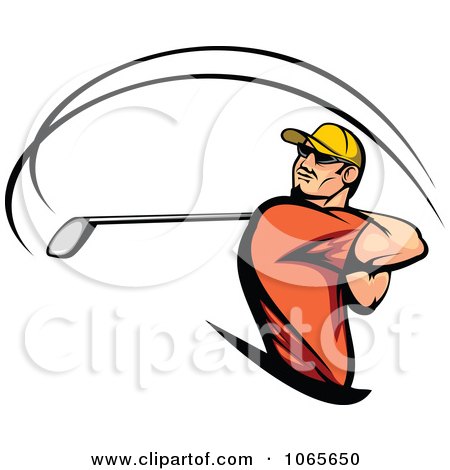 Clipart Swinging Golfer - Royalty Free Vector Illustration by Vector Tradition SM