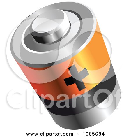 Clipart 3d Battery With A Plus - Royalty Free Vector Illustration by Vector Tradition SM