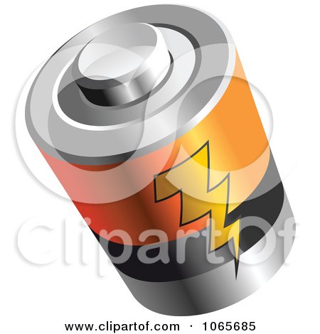 Clipart 3d Battery With A Bolt - Royalty Free Vector Illustration by Vector Tradition SM