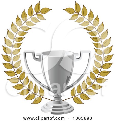 Clipart Silver Trophy Cup Laurel - Royalty Free Vector Illustration by Vector Tradition SM
