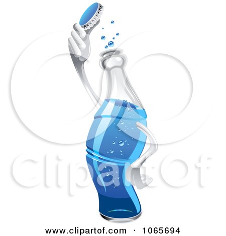 Clipart Soda Bottle Holding Its Cap - Royalty Free Vector Illustration by Vector Tradition SM