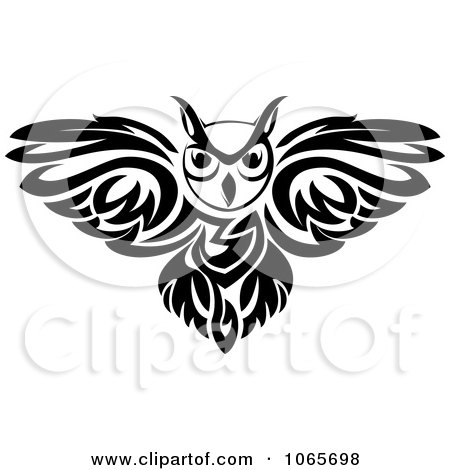 Clipart Owl Logo Black And White 1 - Royalty Free Vector Illustration by Vector Tradition SM