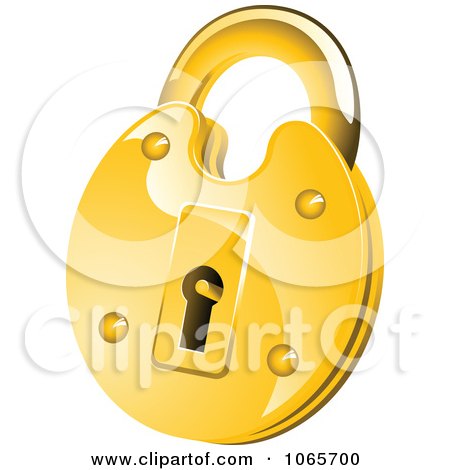 Clipart 3d Gold Padlock - Royalty Free Vector Illustration by Vector Tradition SM