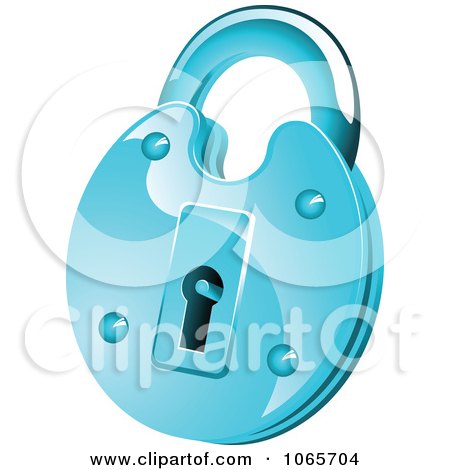 Clipart 3d Round Blue Padlock - Royalty Free Vector Illustration by Vector Tradition SM