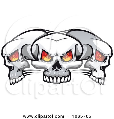 Clipart Fiery Eyed Skulls - Royalty Free Vector Illustration by Vector Tradition SM