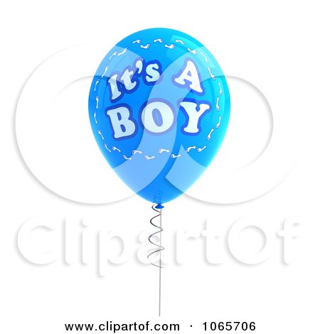 Clipart Blue 3d Its A Boy Balloon 1 - Royalty Free CGI Illustration by stockillustrations