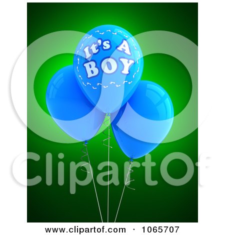 Clipart 3d Its A Boy Balloons 2 - Royalty Free CGI Illustration by stockillustrations
