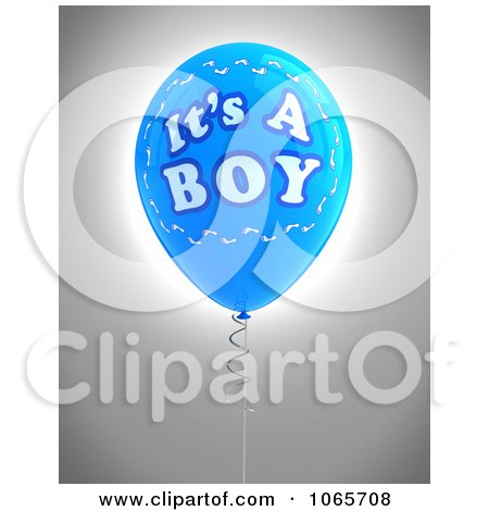 Clipart Blue 3d Its A Boy Balloon 2 - Royalty Free CGI Illustration by stockillustrations
