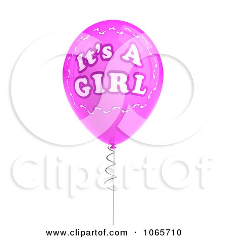 Clipart Pink 3d Its A Girl Balloon 1 - Royalty Free CGI Illustration by stockillustrations