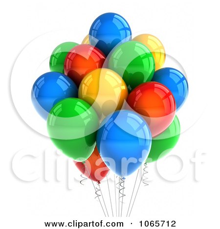 Clipart 3d Party Balloons - Royalty Free CGI Illustration by stockillustrations