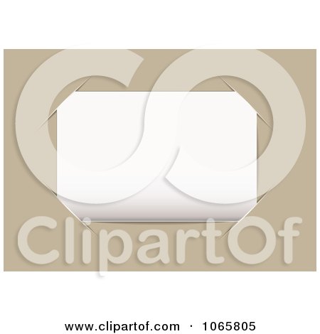Clipart Blank Business Card Inserted In Tan Paper - Royalty Free Vector Illustration by michaeltravers
