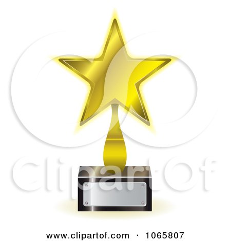 Clipart 3d Golden Star Trophy Award - Royalty Free Vector Illustration by michaeltravers