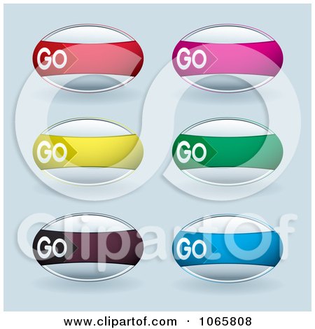 Clipart 3d Colorful Go Buttons - Royalty Free Vector Illustration by michaeltravers