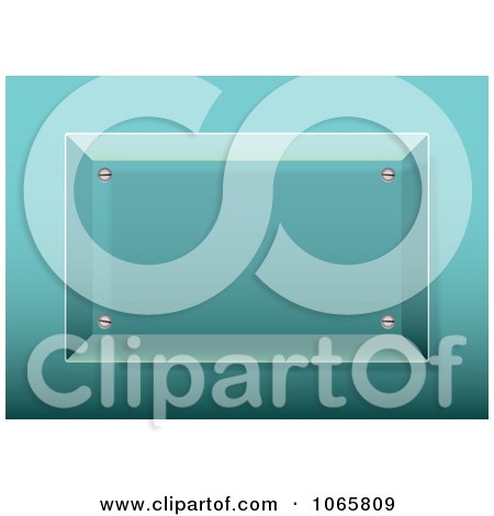 Clipart Blank Turquoise Glass Plaque - Royalty Free Vector Illustration by michaeltravers