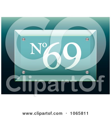 Clipart 3d 69 Address Plaque - Royalty Free Vector Illustration by michaeltravers