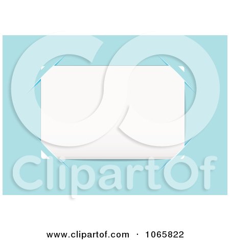 Clipart Blank Business Card Inserted In Blue Paper - Royalty Free Vector Illustration by michaeltravers