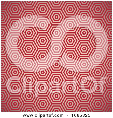 Clipart Seamless Red Hexagon Background Pattern - Royalty Free Vector Illustration by michaeltravers