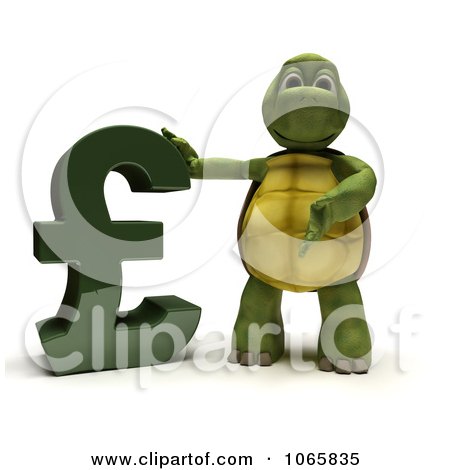 Clipart 3d Tortoise With A Lira Symbol - Royalty Free CGI Illustration by KJ Pargeter