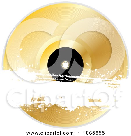 Clipart 3d Gold Album With A White Grunge Bar - Royalty Free Vector Illustration by elaineitalia