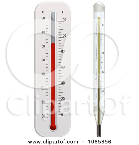 Clipart 3d Medical And Weather Thermometers - Royalty Free Vector Illustration by elaineitalia