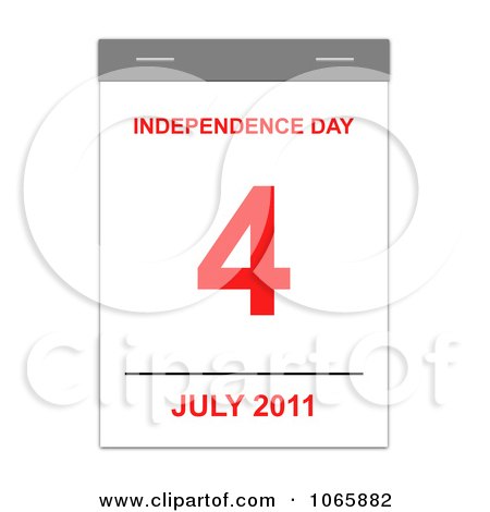 Clipart July 4th Independence Day Calendar 1 - Royalty Free Illustration by oboy