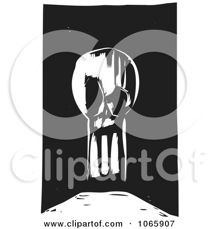 Clipart Creepy Skull - Royalty Free Vector Illustration by xunantunich