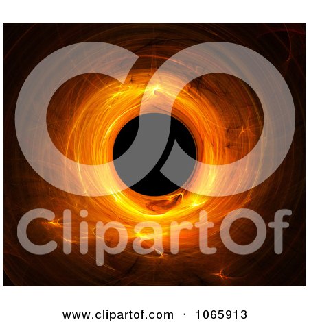Clipart Fiery Orange Fractal Tunnel On Black - Royalty Free CGI Illustration by chrisroll
