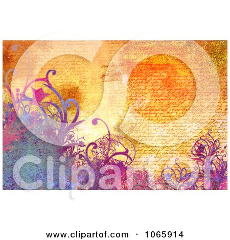 Clipart Grungy Vines Over Orange Text - Royalty Free CGI Illustration by chrisroll
