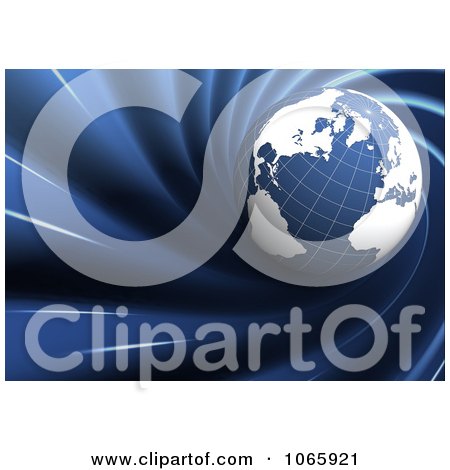 Clipart 3d Blue Grid Globe In A Tunnel - Royalty Free CGI Illustration by chrisroll