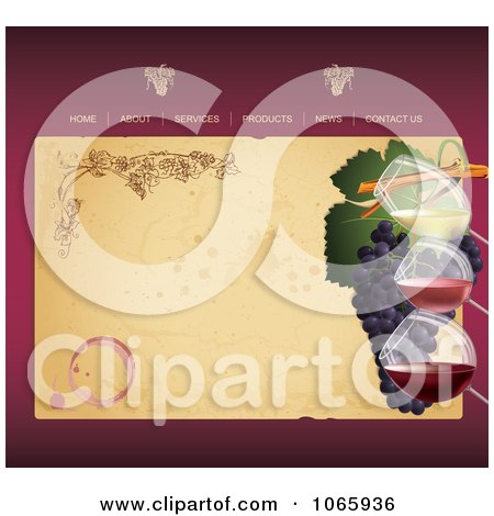 Clipart Winery Website Template 1 - Royalty Free Vector Illustration  by Eugene
