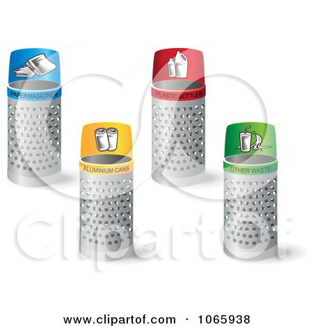 Clipart 3d Recycle Bins - Royalty Free Vector Illustration  by Eugene