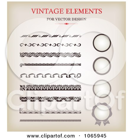 Clipart Vintage Rules And Circles - Royalty Free Vector Illustration  by Eugene