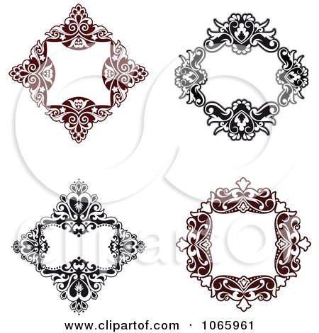Clipart Floral Frames - Royalty Free Vector Illustration by Vector Tradition SM
