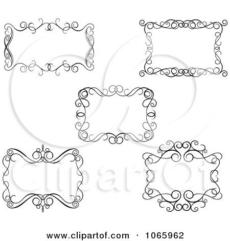 Clipart Floral Black And White Frames 9 - Royalty Free Vector Illustration by Vector Tradition SM