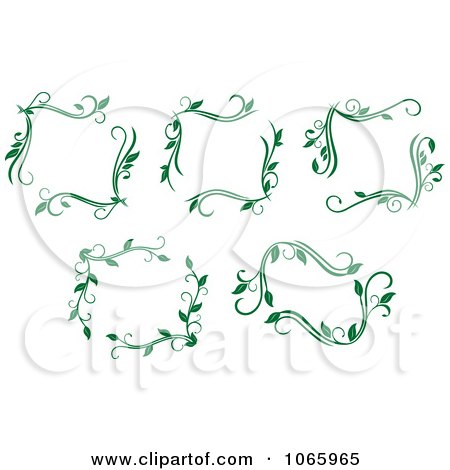 Clipart Green Floral Frames - Royalty Free Vector Illustration by Vector Tradition SM